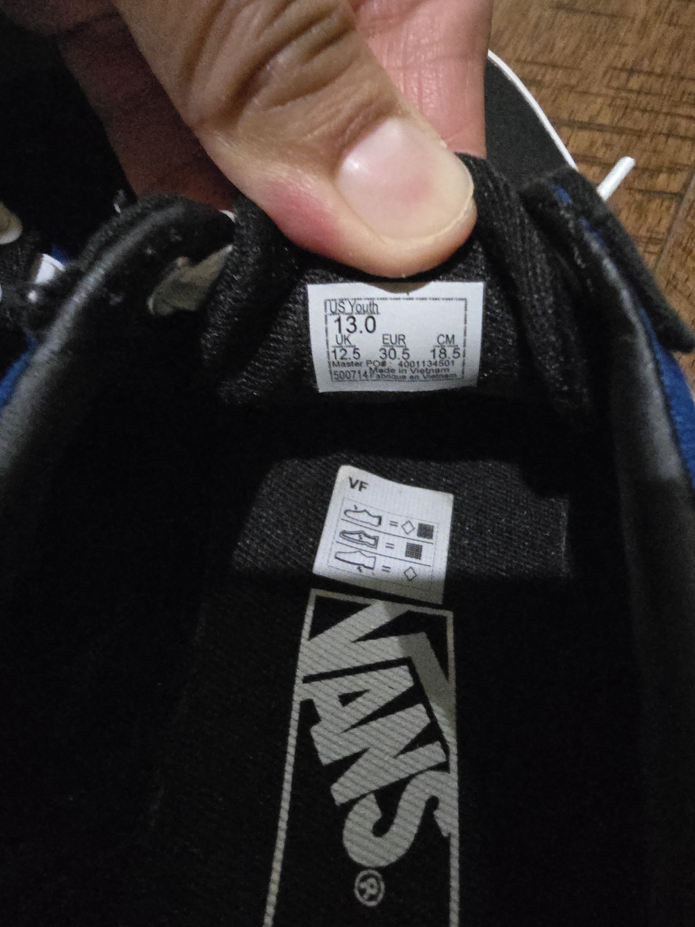Vans Kids Low Top Sneakers in Blue and Black - Picture 2 of 4